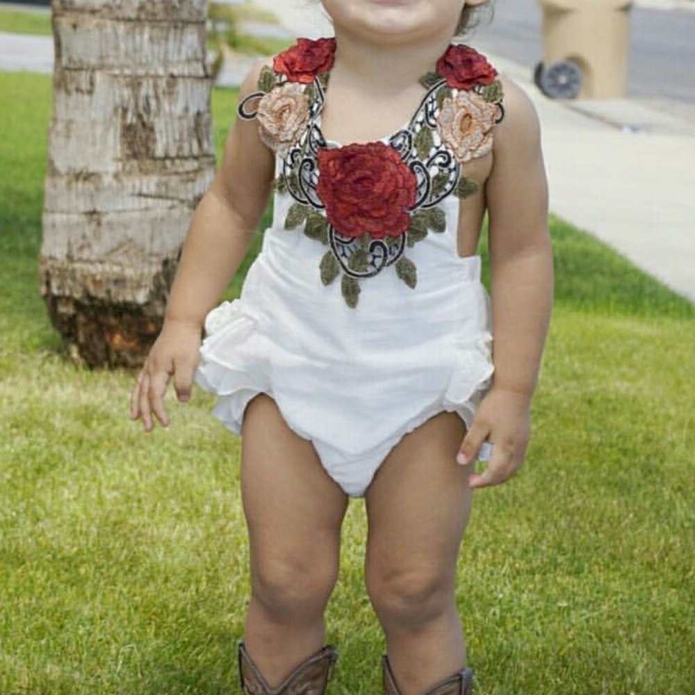 Rosie Linen romper on cream